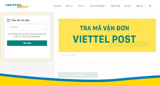 Tra cứu bưu phẩm viettel 